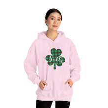 Load image into Gallery viewer, Sells Plaid Shamrock Adult Hooded Sweatshirt