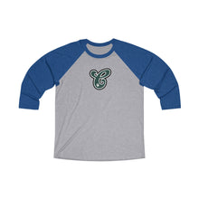 Load image into Gallery viewer, Chapman Letter Logo 3/4 Raglan Teacher Tee