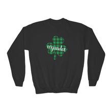 Load image into Gallery viewer, Wyandot Shamrock Youth Crewneck Sweatshirt