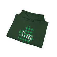 Load image into Gallery viewer, Sells Plaid Shamrock Adult Hooded Sweatshirt