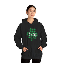 Load image into Gallery viewer, Sells Plaid Shamrock Adult Hooded Sweatshirt