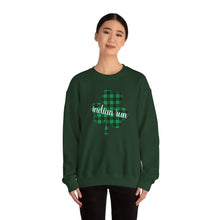 Load image into Gallery viewer, Indian Run Plaid Shamrock Adult Crewneck Sweatshirt