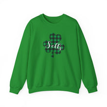 Load image into Gallery viewer, Sells Plaid Shamrock Adult Crewneck
