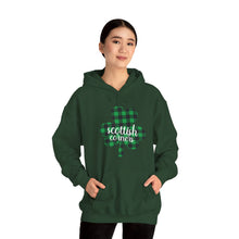 Load image into Gallery viewer, Scottish Corners Plaid Shamrock Hooded Sweatshirt