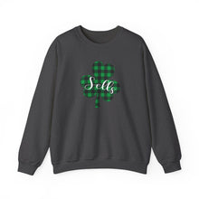 Load image into Gallery viewer, Sells Plaid Shamrock Adult Crewneck