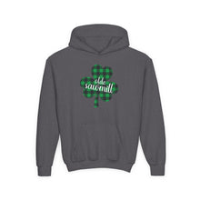 Load image into Gallery viewer, Olde Sawmill Plaid Shamrock YOUTH Hoodie