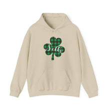 Load image into Gallery viewer, Sells Plaid Shamrock Adult Hooded Sweatshirt