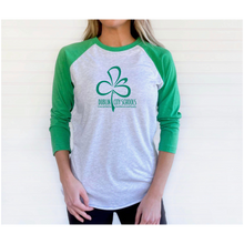 Load image into Gallery viewer, Dublin City Schools Original Logo Adult Baseball Tee