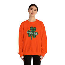 Load image into Gallery viewer, Indian Run Plaid Shamrock Adult Crewneck Sweatshirt