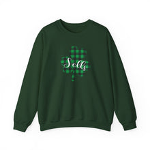 Load image into Gallery viewer, Sells Plaid Shamrock Adult Crewneck