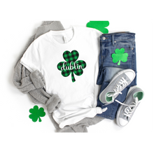 Load image into Gallery viewer, Dublin Plaid Shamrock ADULT Super Soft T-Shirt