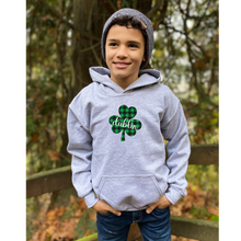 Load image into Gallery viewer, Dublin Plaid Shamrock YOUTH Hoodie