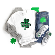 Load image into Gallery viewer, Hopewell Plaid Shamrock ADULT Super Soft T-Shirt
