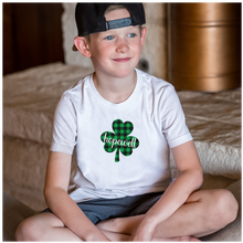 Load image into Gallery viewer, Hopewell Plaid Shamrock YOUTH Tee