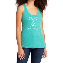 Load image into Gallery viewer, Dublin Golf Logo Women's Tri-Blend Racerback Tank