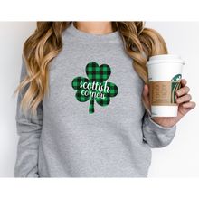 Load image into Gallery viewer, Scottish Corners Plaid Shamrock Adult Crewneck Sweatshirt