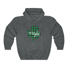 Load image into Gallery viewer, Wright Plaid Shamrock ADULT Hooded Sweatshirt
