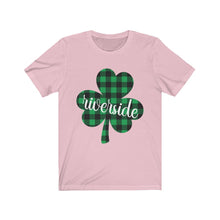 Load image into Gallery viewer, Riverside Plaid Shamrock Adult Tee
