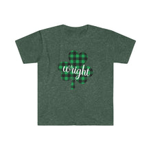 Load image into Gallery viewer, Wright Plaid Shamrock ADULT Super Soft T-Shirt