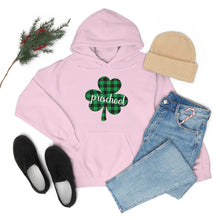 Load image into Gallery viewer, Preschool Plaid Shamrock ADULT Hooded Sweatshirt