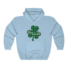 Load image into Gallery viewer, Grizzell Plaid Shamrock Hooded Sweatshirt