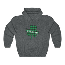Load image into Gallery viewer, Indian Run Plaid Shamrock ADULT Hooded Sweatshirt