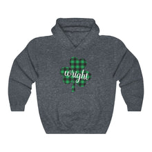 Load image into Gallery viewer, Wright Plaid Shamrock ADULT Hooded Sweatshirt