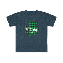 Load image into Gallery viewer, Wright Plaid Shamrock ADULT Super Soft T-Shirt