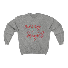 Load image into Gallery viewer, Merry and Bright Script Crewneck