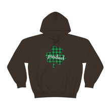 Load image into Gallery viewer, Preschool Plaid Shamrock ADULT Hooded Sweatshirt