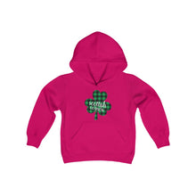 Load image into Gallery viewer, Scottish Corners Plaid Shamrock Youth Hoodie