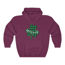 Load image into Gallery viewer, Grizzell Plaid Shamrock Hooded Sweatshirt