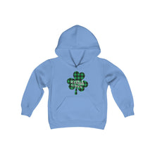 Load image into Gallery viewer, Scottish Corners Plaid Shamrock Youth Hoodie