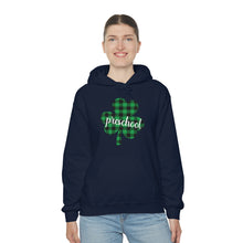 Load image into Gallery viewer, Preschool Plaid Shamrock ADULT Hooded Sweatshirt