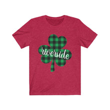 Load image into Gallery viewer, Riverside Plaid Shamrock Adult Tee