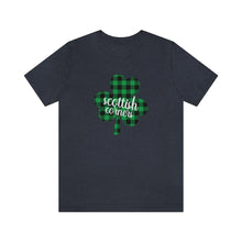 Load image into Gallery viewer, Scottish Corners Plaid Shamrock Adult Tee