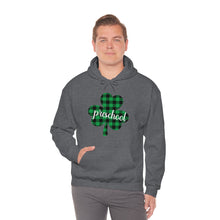 Load image into Gallery viewer, Preschool Plaid Shamrock ADULT Hooded Sweatshirt
