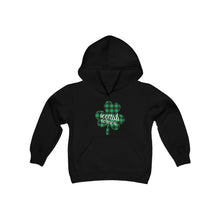 Load image into Gallery viewer, Scottish Corners Plaid Shamrock Youth Hoodie