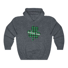 Load image into Gallery viewer, Indian Run Plaid Shamrock ADULT Hooded Sweatshirt