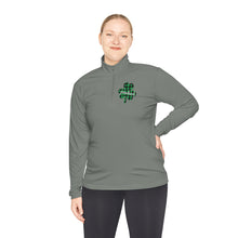 Load image into Gallery viewer, Preschool Plaid Shamrock ADULT Unisex Quarter-Zip Pullover