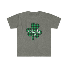 Load image into Gallery viewer, Wright Plaid Shamrock ADULT Super Soft T-Shirt