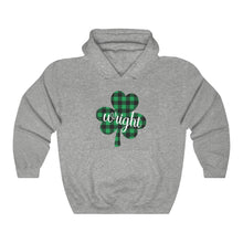 Load image into Gallery viewer, Wright Plaid Shamrock ADULT Hooded Sweatshirt