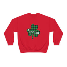 Load image into Gallery viewer, Hopewell Plaid Shamrock ADULT Super Soft Crewneck Sweatshirt