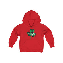 Load image into Gallery viewer, Wright Plaid Shamrock YOUTH Hoodie