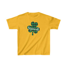 Load image into Gallery viewer, Hopewell Plaid Shamrock YOUTH Tee