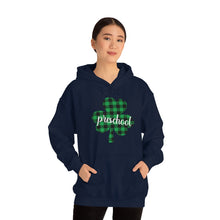 Load image into Gallery viewer, Preschool Plaid Shamrock ADULT Hooded Sweatshirt