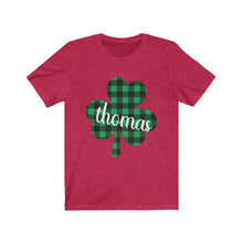 Load image into Gallery viewer, Thomas Plaid Shamrock Adult Tee