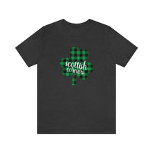 Load image into Gallery viewer, Scottish Corners Plaid Shamrock Adult Tee