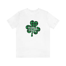 Load image into Gallery viewer, Scottish Corners Plaid Shamrock Adult Tee