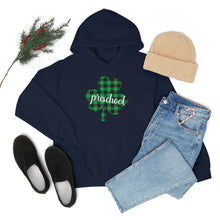 Load image into Gallery viewer, Preschool Plaid Shamrock ADULT Hooded Sweatshirt